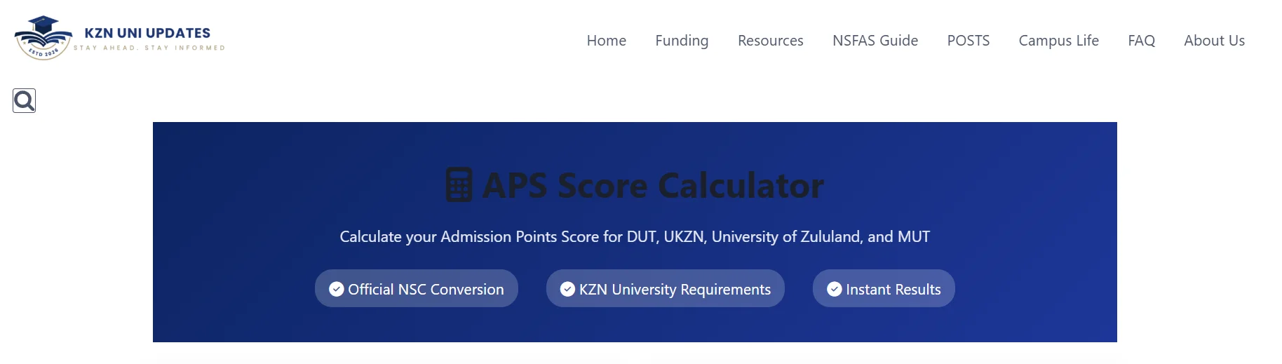 APS score calculator-kznuniupdates